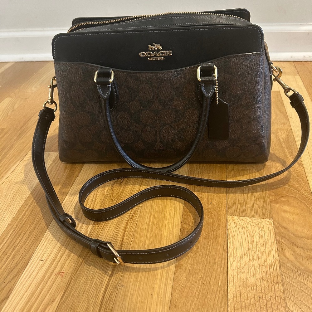 Brown Coach Bag with Adjustable Strap
